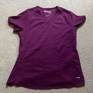 Maroon scrubs set, greys anatomy: jogger style